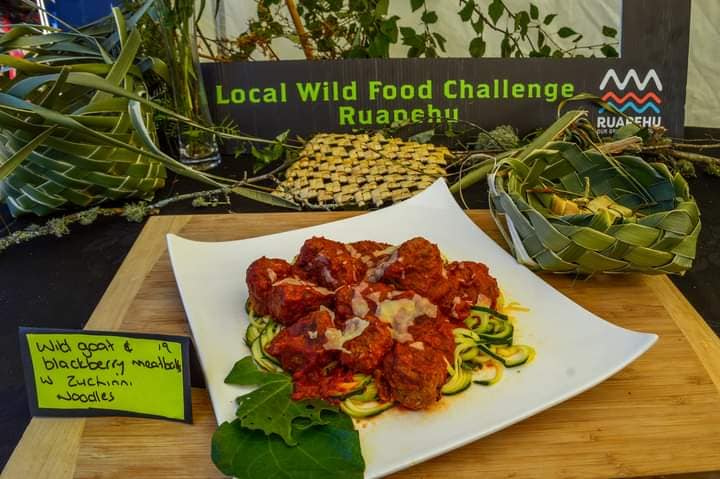 Local Wild Food Challenge Ruapehu - Wild goat dish